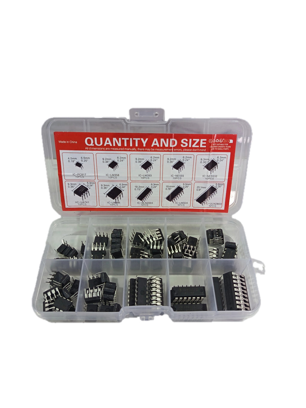 85 Pcs Circuitos integrados NE555 LM324 LM358 ULN2803