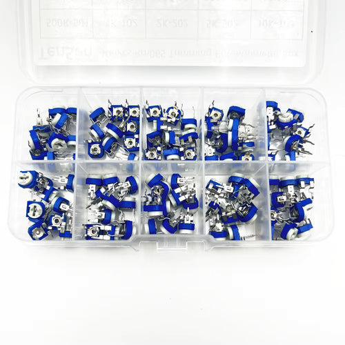 100 unids/caja de potenciómetros Trimpot Horizontal resistencia Variable 500R 1K 2K 5K 10K -1M
